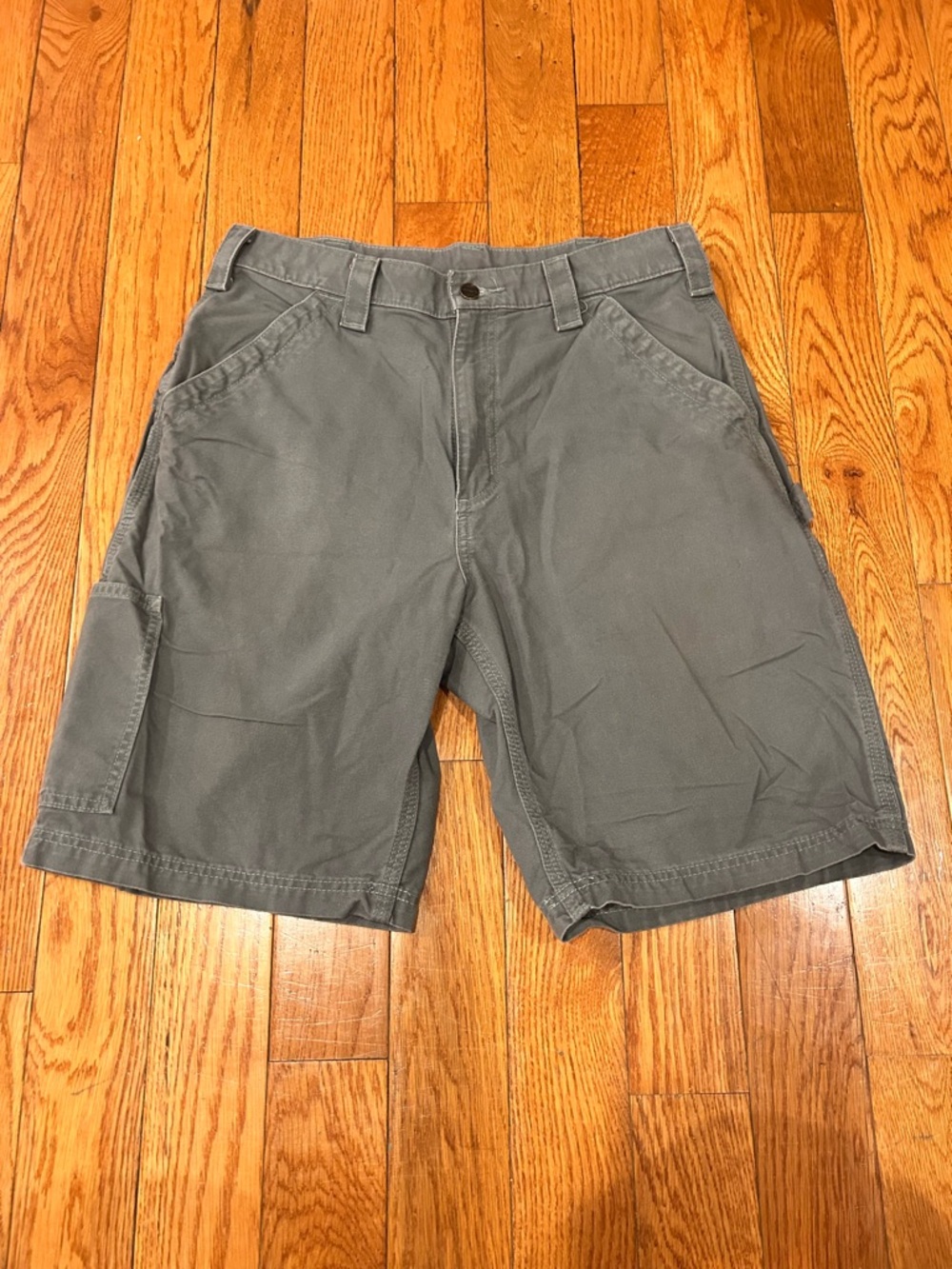 Carhartt Shorts B147 Fat Carpenter Men Flat Front Gray Workwear Size 33 - Picture 2 of 7